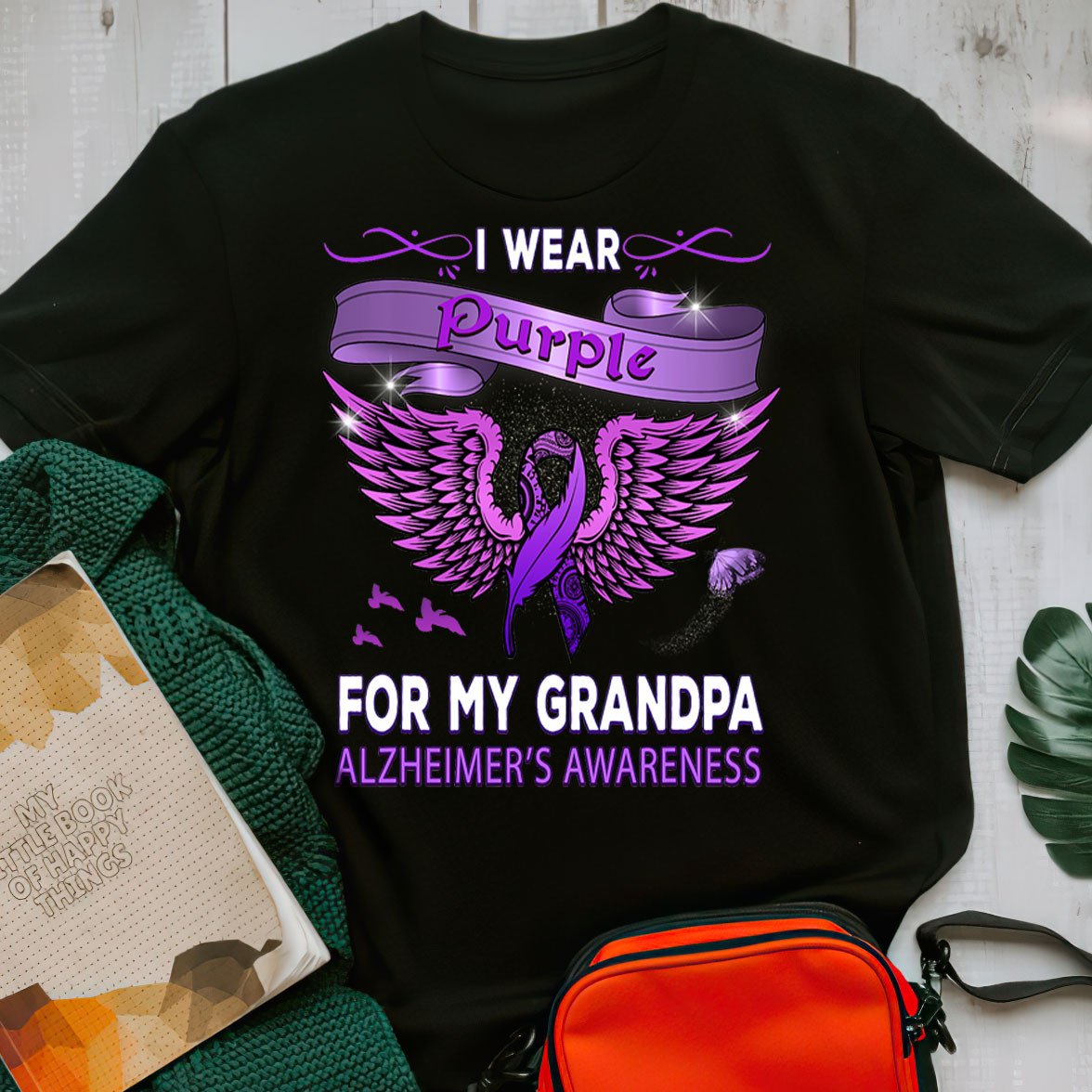 Support Alzheimer's Shirt, Alzheimer Dad Mom Tee, Alzheimer's gift, Gift For Her, Gift For Him I Wear Purple 2317
