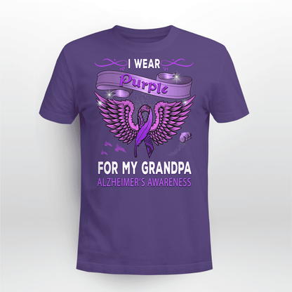 Support Alzheimer's Shirt, Alzheimer Dad Mom Tee, Alzheimer's gift, Gift For Her, Gift For Him I Wear Purple 2317
