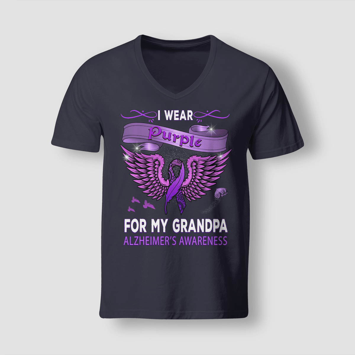 Support Alzheimer's Shirt, Alzheimer Dad Mom Tee, Alzheimer's gift, Gift For Her, Gift For Him I Wear Purple 2317