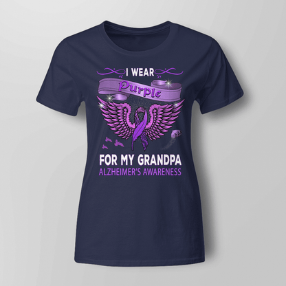 Support Alzheimer's Shirt, Alzheimer Dad Mom Tee, Alzheimer's gift, Gift For Her, Gift For Him I Wear Purple 2317