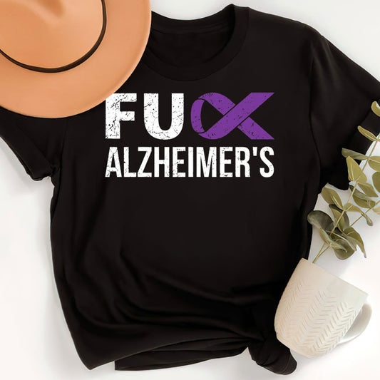 Support Alzheimer's Shirt, Alzheimer Dad Mom Tee, Alzheimer's gift, Gift For Her, Gift For Him Fuck Alzheimer's