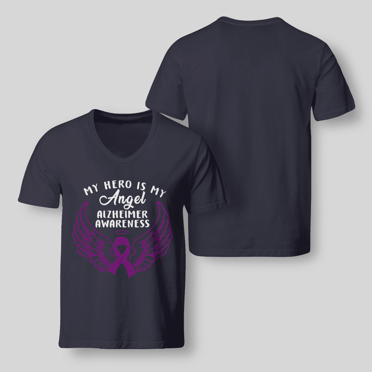 Support Alzheimer's Shirt, Alzheimer Dad Mom Tee, Alzheimer's gift, Gift For Her, Gift For Him My Hero Is Now Angel