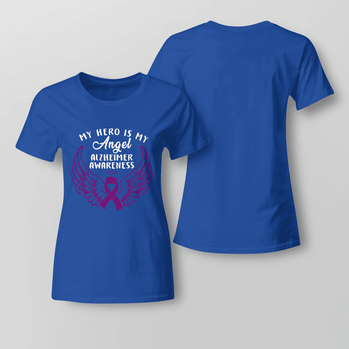 Support Alzheimer's Shirt, Alzheimer Dad Mom Tee, Alzheimer's gift, Gift For Her, Gift For Him My Hero Is Now Angel