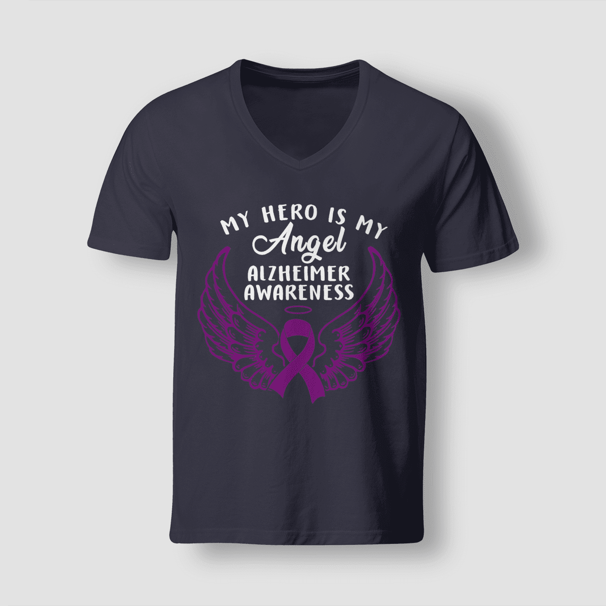 Support Alzheimer's Shirt, Alzheimer Dad Mom Tee, Alzheimer's gift, Gift For Her, Gift For Him My Hero Is Now Angel