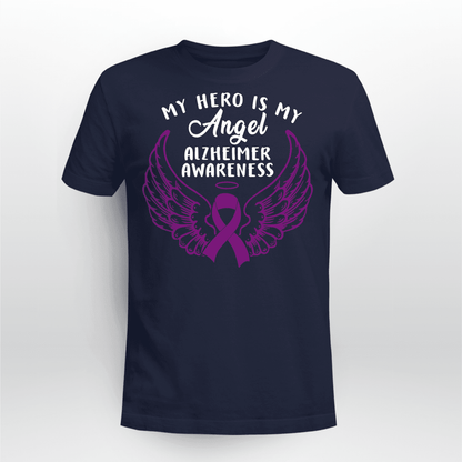 My Hero Is Now Angel , Alzheimer's Awareness Shirt, Gift For People With Dementia