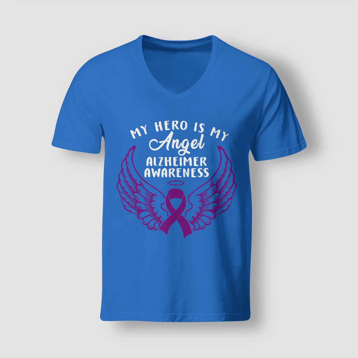 Support Alzheimer's Shirt, Alzheimer Dad Mom Tee, Alzheimer's gift, Gift For Her, Gift For Him My Hero Is Now Angel