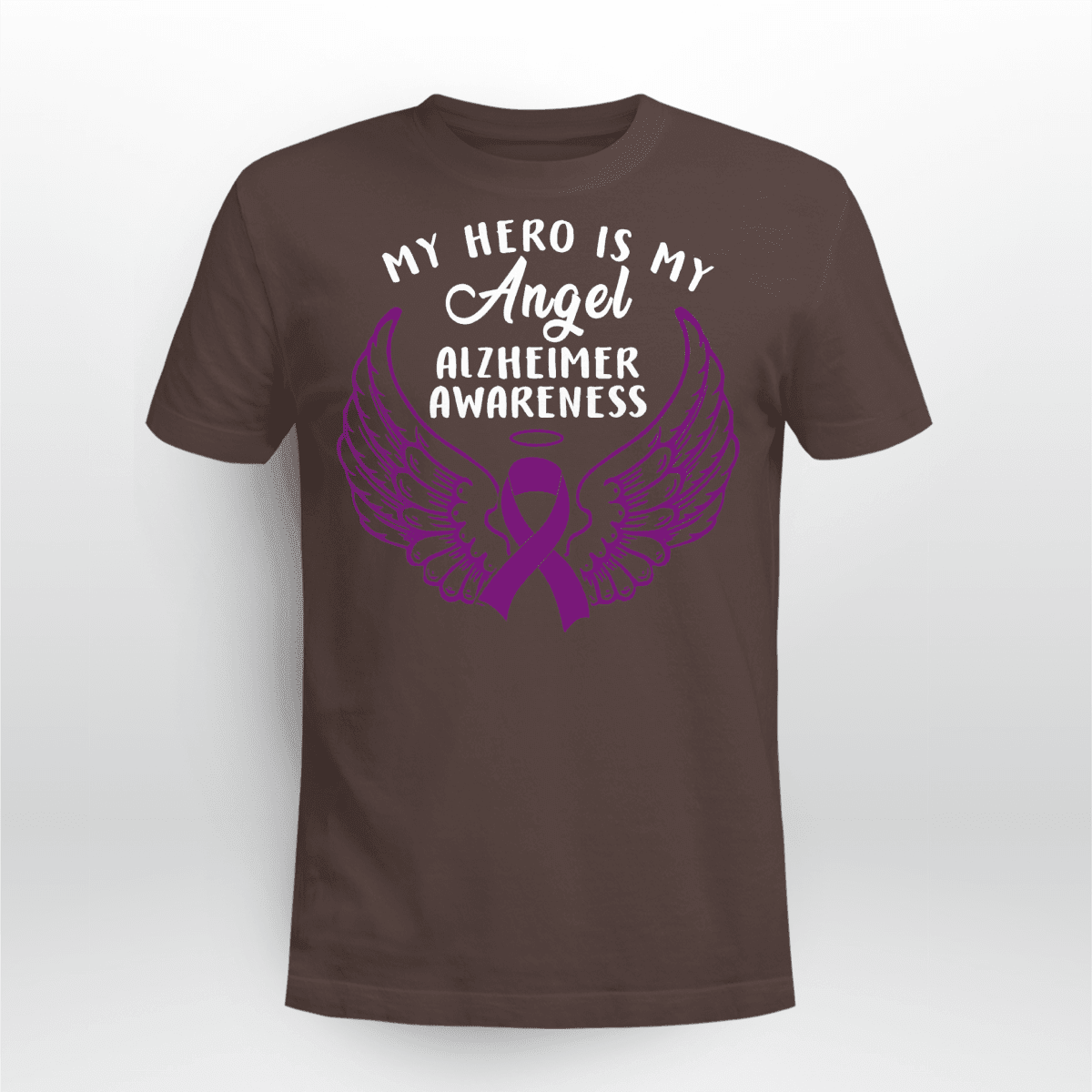 Support Alzheimer's Shirt, Alzheimer Dad Mom Tee, Alzheimer's gift, Gift For Her, Gift For Him My Hero Is Now Angel