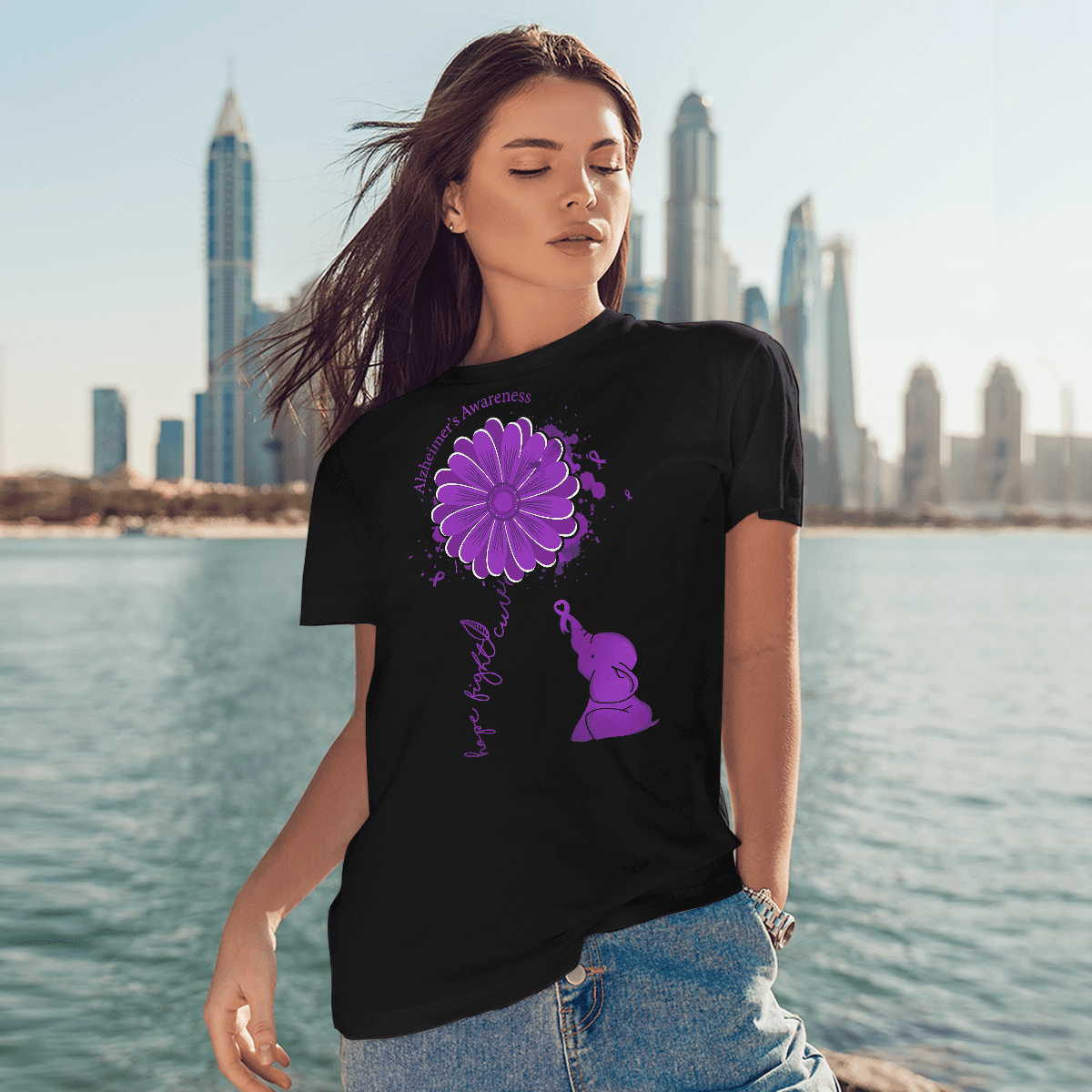 Support Alzheimer's Shirt, Alzheimer Dad Mom Tee, Alzheimer's gift, Gift For Her, Gift For Him Hope Fight Cure