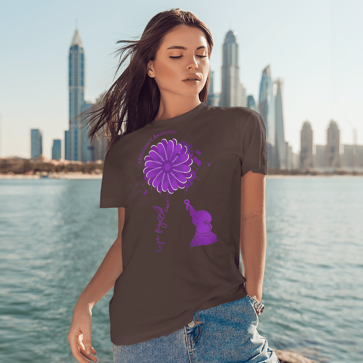 Support Alzheimer's Shirt, Alzheimer Dad Mom Tee, Alzheimer's gift, Gift For Her, Gift For Him Hope Fight Cure