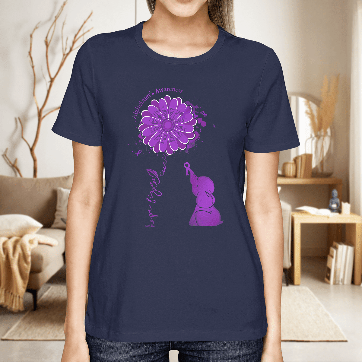 Support Alzheimer's Shirt, Alzheimer Dad Mom Tee, Alzheimer's gift, Gift For Her, Gift For Him Hope Fight Cure