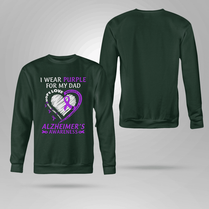 I Wear Purple For My Dad , Alzheimer's Awareness Shirt, Gift For People With Dementia