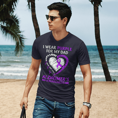 Support Alzheimer's Shirt, Alzheimer Dad Mom Tee, Alzheimer's gift, Gift For Her, Gift For Him I Wear Purple For My Dad