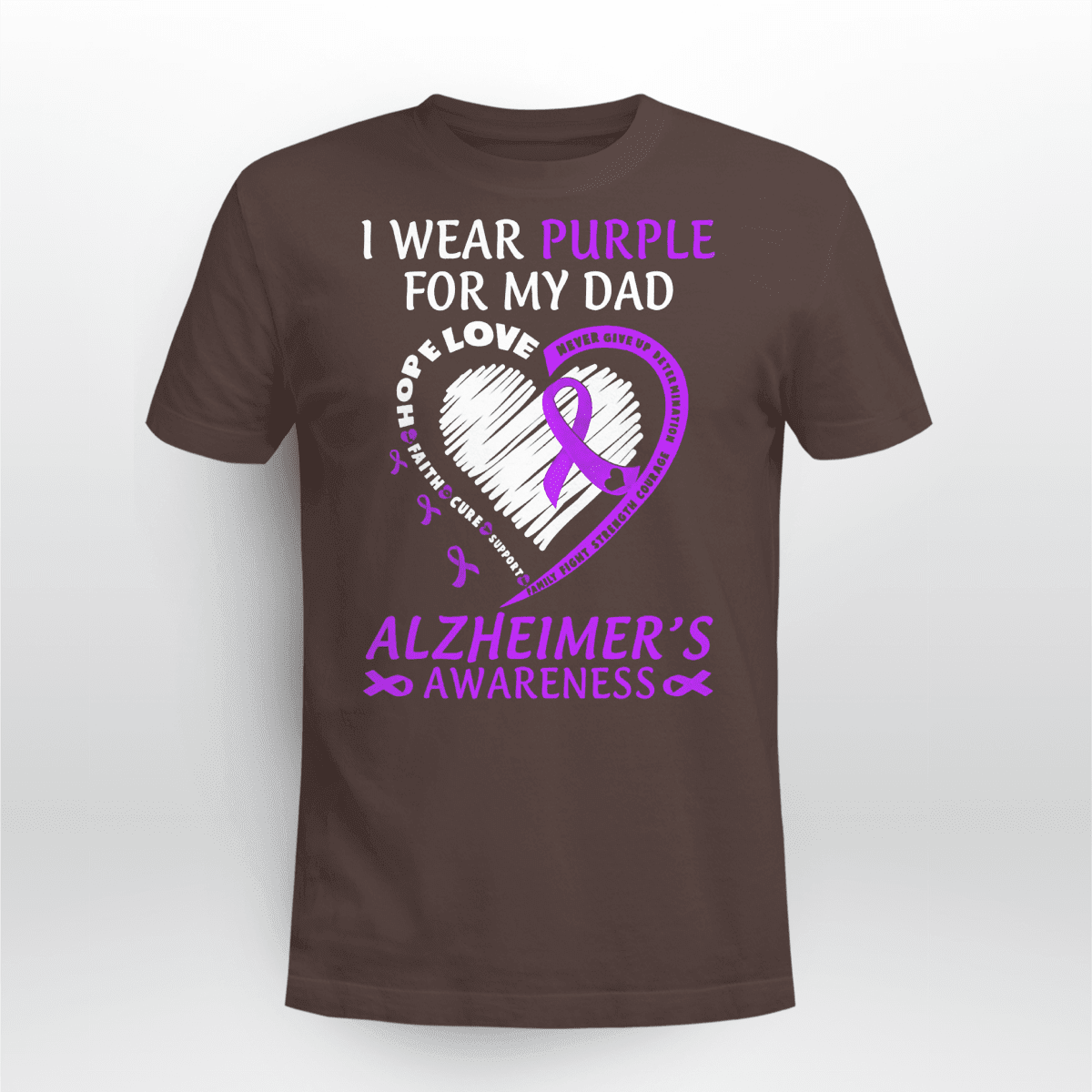 Support Alzheimer's Shirt, Alzheimer Dad Mom Tee, Alzheimer's gift, Gift For Her, Gift For Him I Wear Purple For My Dad