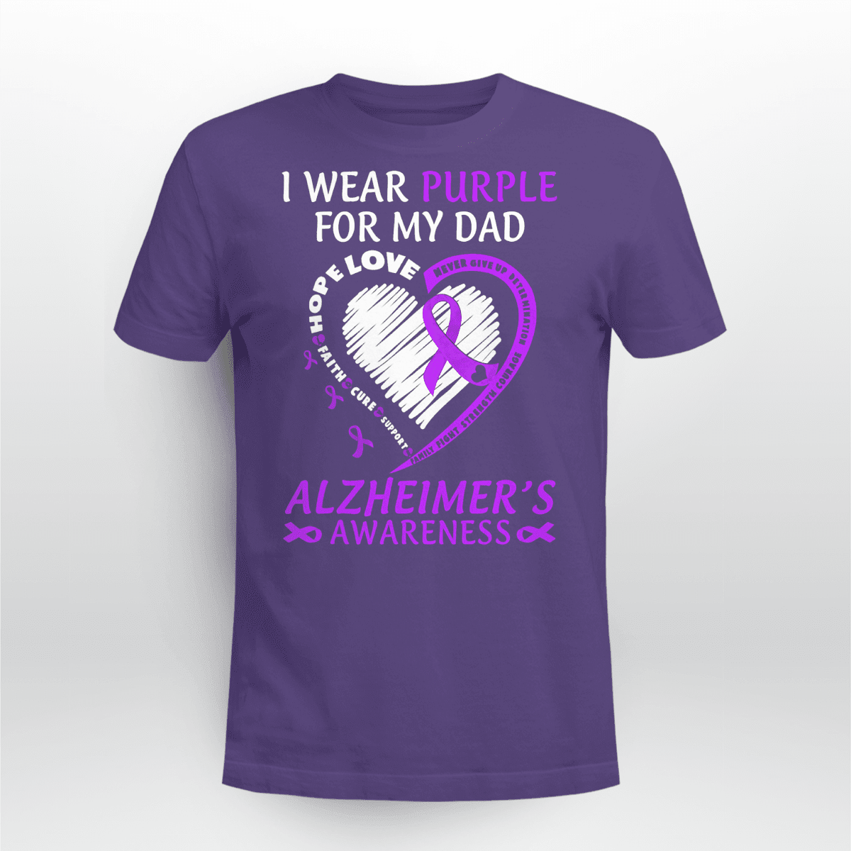 Support Alzheimer's Shirt, Alzheimer Dad Mom Tee, Alzheimer's gift, Gift For Her, Gift For Him I Wear Purple For My Dad