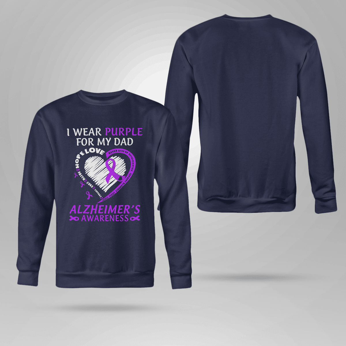 I Wear Purple For My Dad , Alzheimer's Awareness Shirt, Gift For People With Dementia