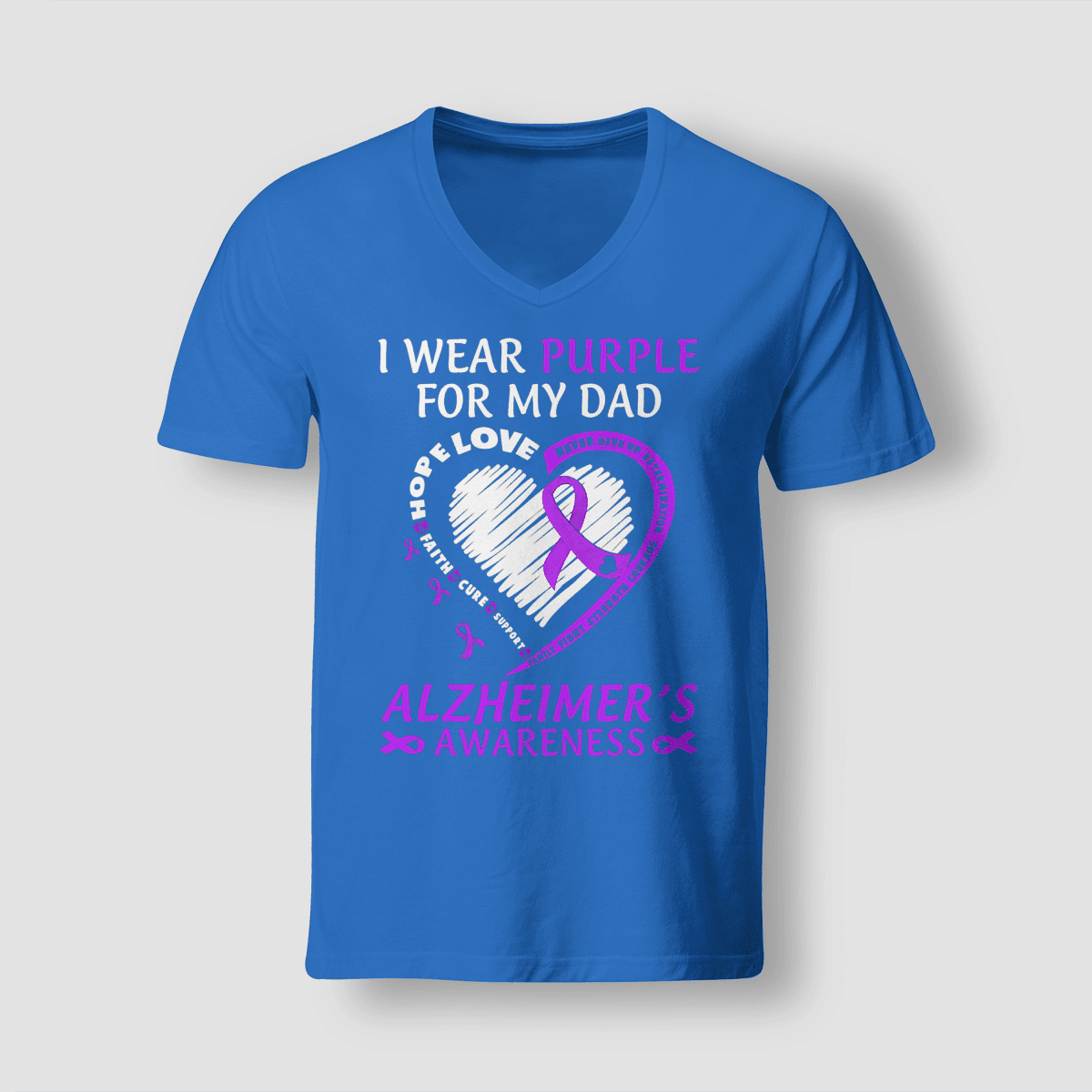 Support Alzheimer's Shirt, Alzheimer Dad Mom Tee, Alzheimer's gift, Gift For Her, Gift For Him I Wear Purple For My Dad