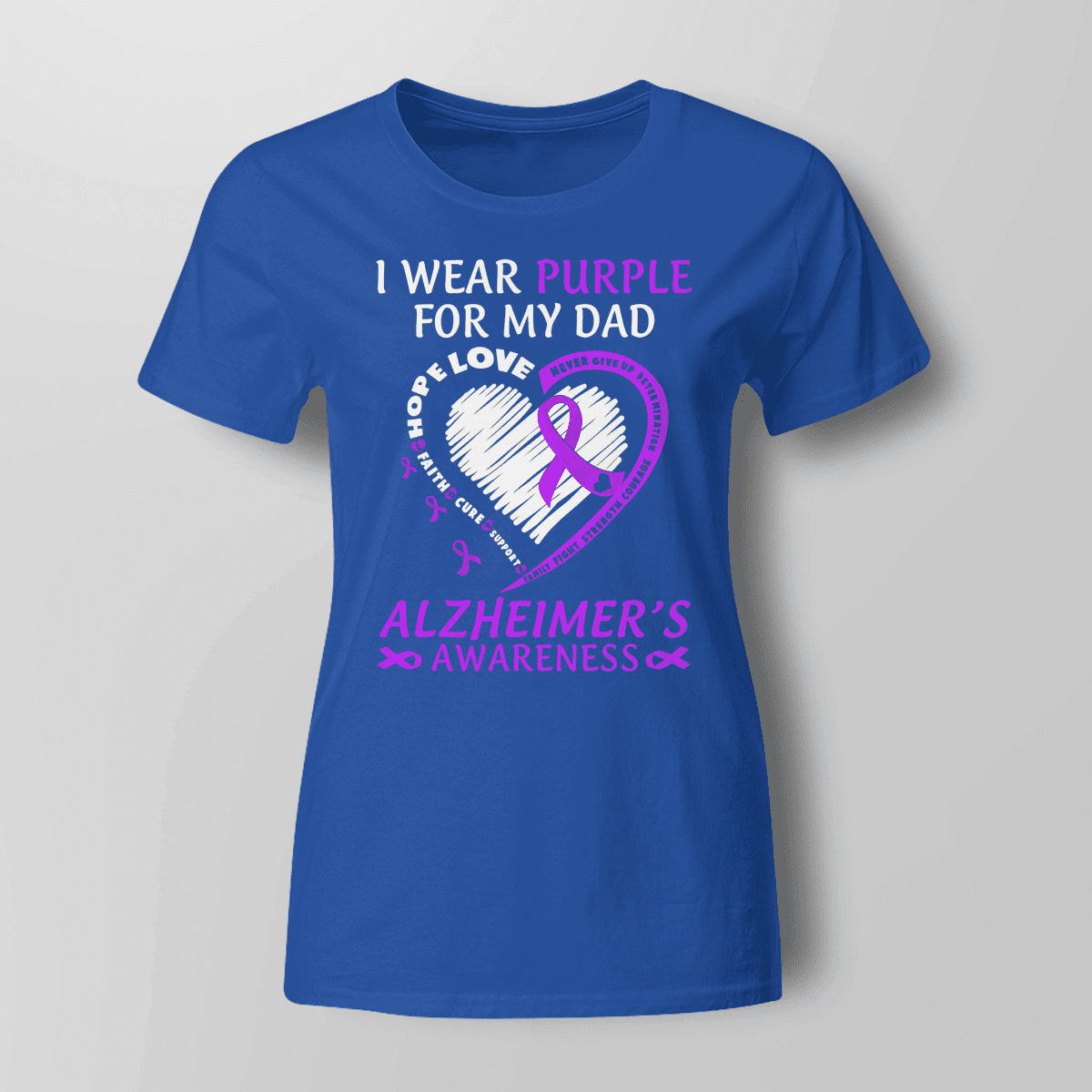Support Alzheimer's Shirt, Alzheimer Dad Mom Tee, Alzheimer's gift, Gift For Her, Gift For Him I Wear Purple For My Dad