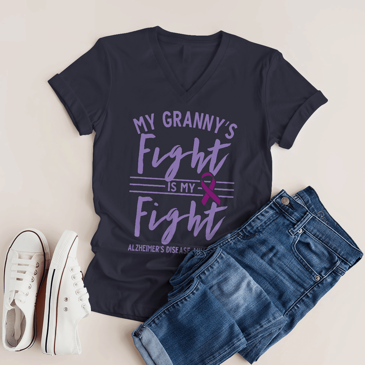 Support Alzheimer's Shirt, Alzheimer Dad Mom Tee, Alzheimer's gift, Gift For Her, Gift For Him My Granny's Fight Is My Fight