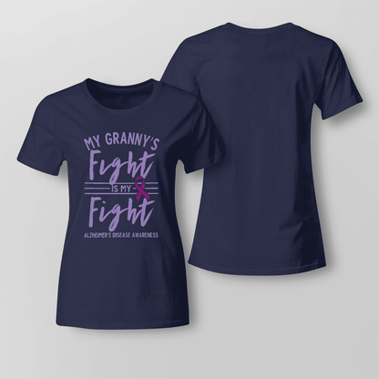 Support Alzheimer's Shirt, Alzheimer Dad Mom Tee, Alzheimer's gift, Gift For Her, Gift For Him My Granny's Fight Is My Fight