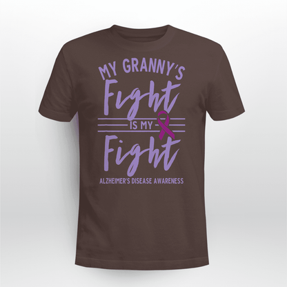 Support Alzheimer's Shirt, Alzheimer Dad Mom Tee, Alzheimer's gift, Gift For Her, Gift For Him My Granny's Fight Is My Fight