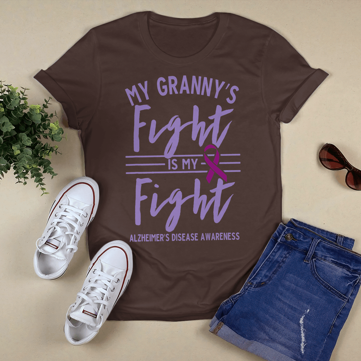 Support Alzheimer's Shirt, Alzheimer Dad Mom Tee, Alzheimer's gift, Gift For Her, Gift For Him My Granny's Fight Is My Fight