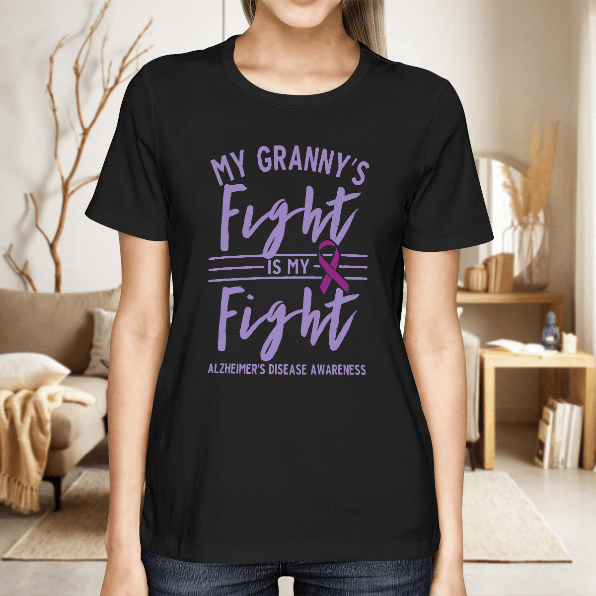 Support Alzheimer's Shirt, Alzheimer Dad Mom Tee, Alzheimer's gift, Gift For Her, Gift For Him My Granny's Fight Is My Fight