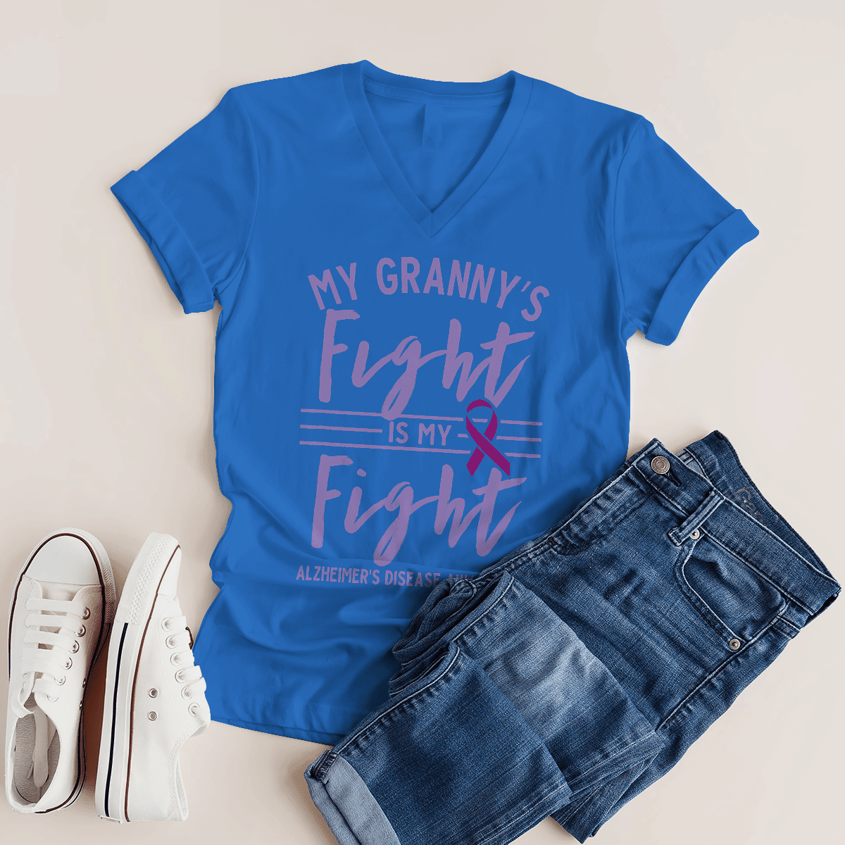 Support Alzheimer's Shirt, Alzheimer Dad Mom Tee, Alzheimer's gift, Gift For Her, Gift For Him My Granny's Fight Is My Fight