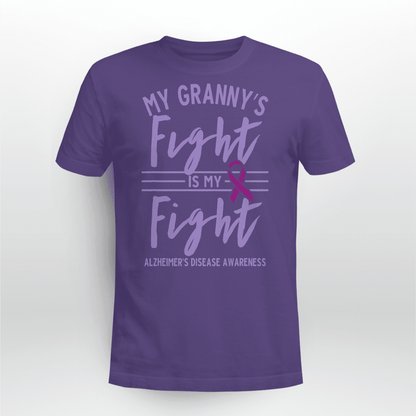 Support Alzheimer's Shirt, Alzheimer Dad Mom Tee, Alzheimer's gift, Gift For Her, Gift For Him My Granny's Fight Is My Fight