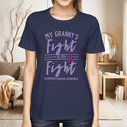 Support Alzheimer's Shirt, Alzheimer Dad Mom Tee, Alzheimer's gift, Gift For Her, Gift For Him My Granny's Fight Is My Fight
