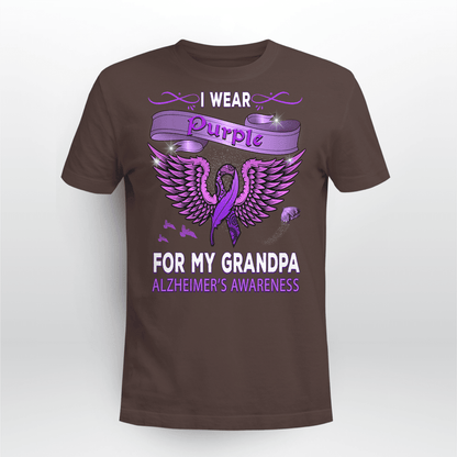 Support Alzheimer's Shirt, Alzheimer Dad Mom Tee, Alzheimer's gift, Gift For Her, Gift For Him I Wear Purple