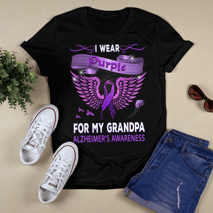 Support Alzheimer's Shirt, Alzheimer Dad Mom Tee, Alzheimer's gift, Gift For Her, Gift For Him I Wear Purple
