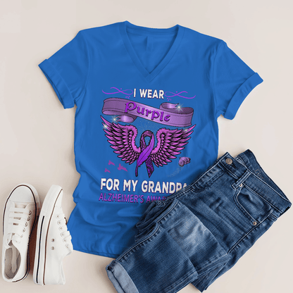 Support Alzheimer's Shirt, Alzheimer Dad Mom Tee, Alzheimer's gift, Gift For Her, Gift For Him I Wear Purple