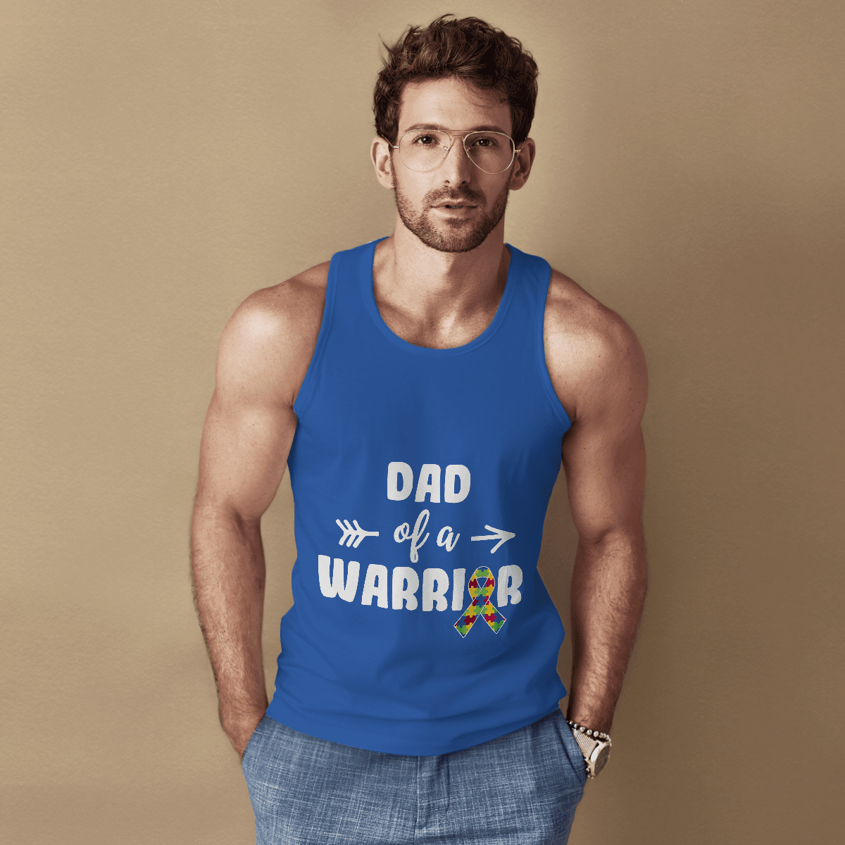 Dad Of A Warrior The Autism T-Shirt, Gift for People with Depression,