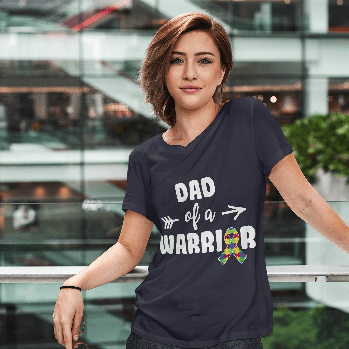 Dad Of A Warrior The Autism T-Shirt, Gift for People with Depression,
