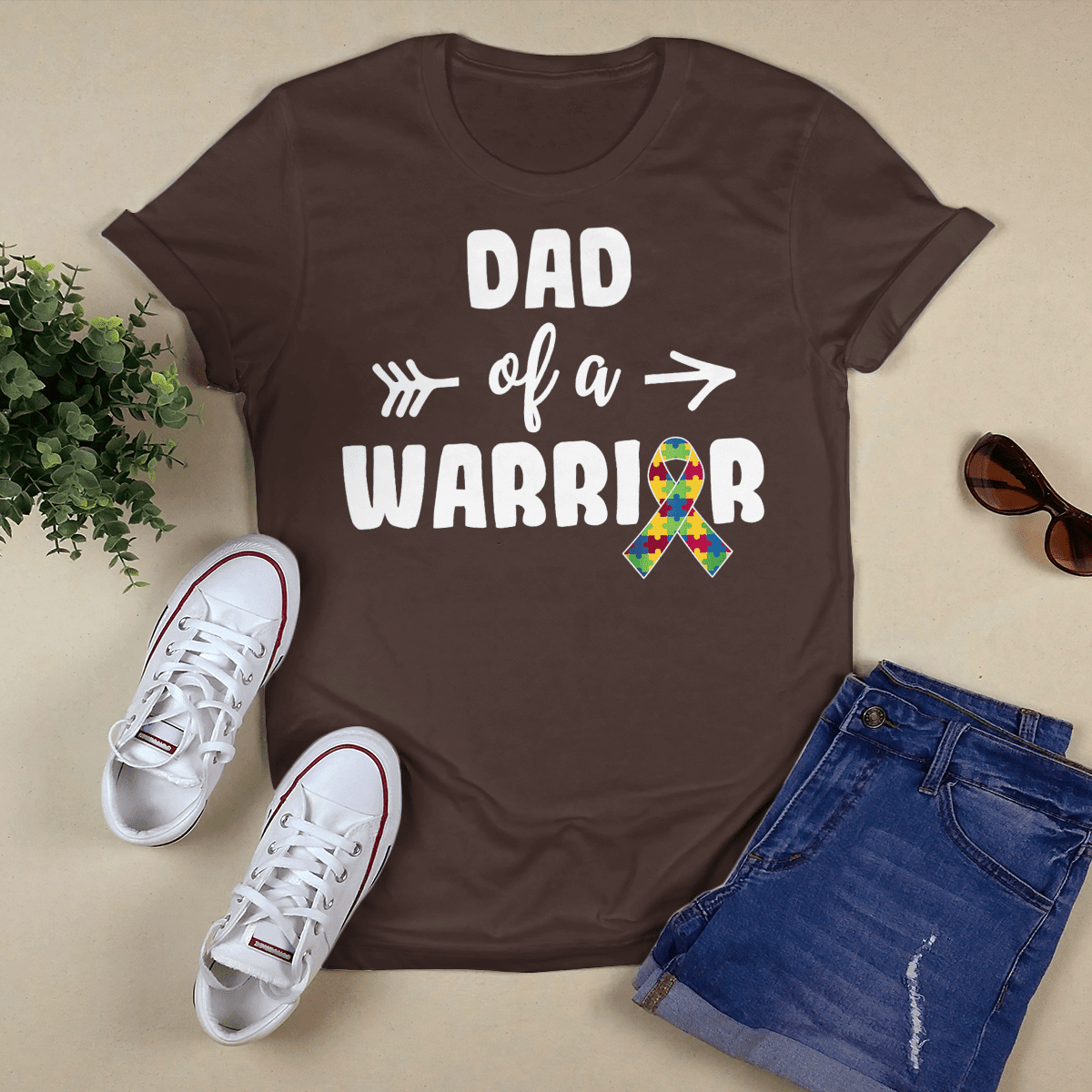 Dad Of A Warrior The Autism T-Shirt, Gift for People with Depression,