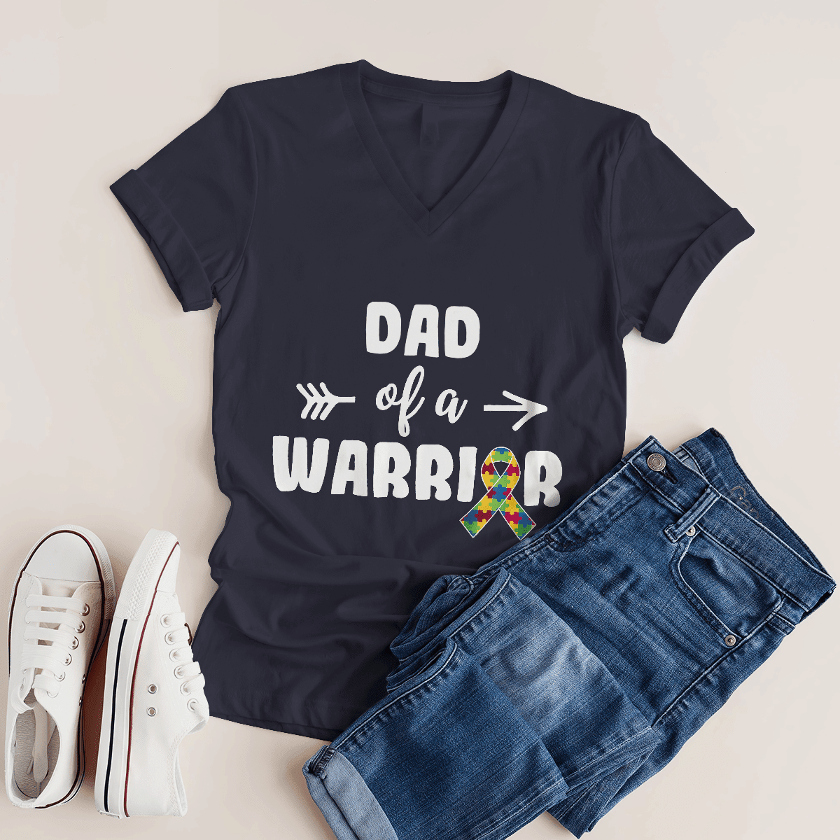 Dad Of A Warrior The Autism T-Shirt, Gift for People with Depression,