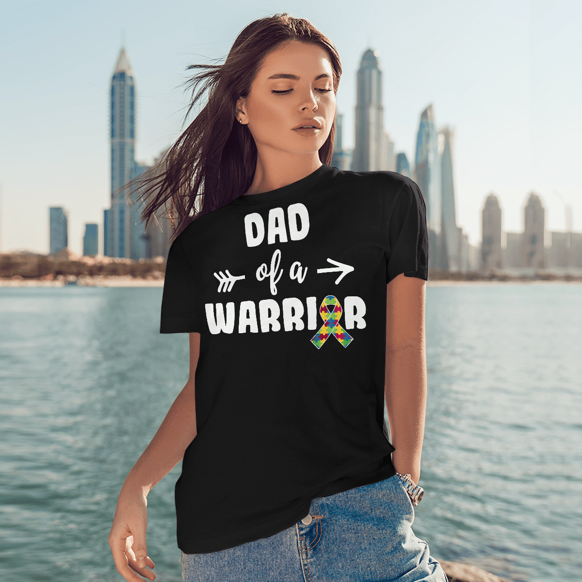 Dad Of A Warrior The Autism T-Shirt, Gift for People with Depression,