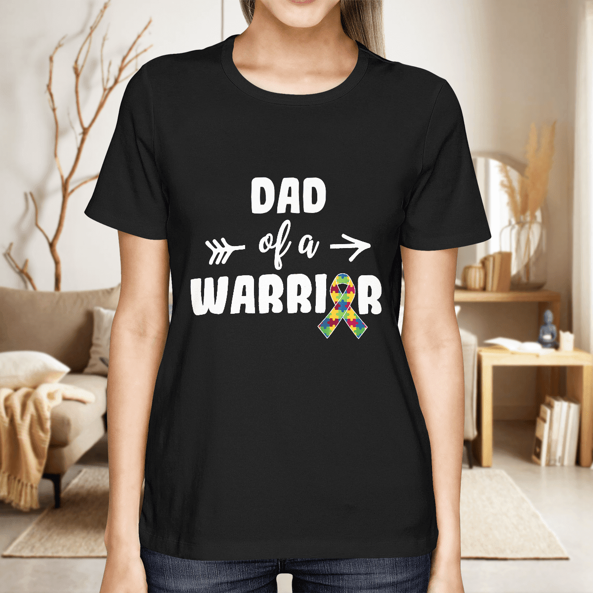 Dad Of A Warrior The Autism T-Shirt, Gift for People with Depression,