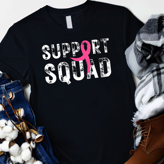 Support Squad Breast Cancer Awareness For Cancer Warriorr,Breast Cancer Support Shirt, Breast Cancer Awareness Gift