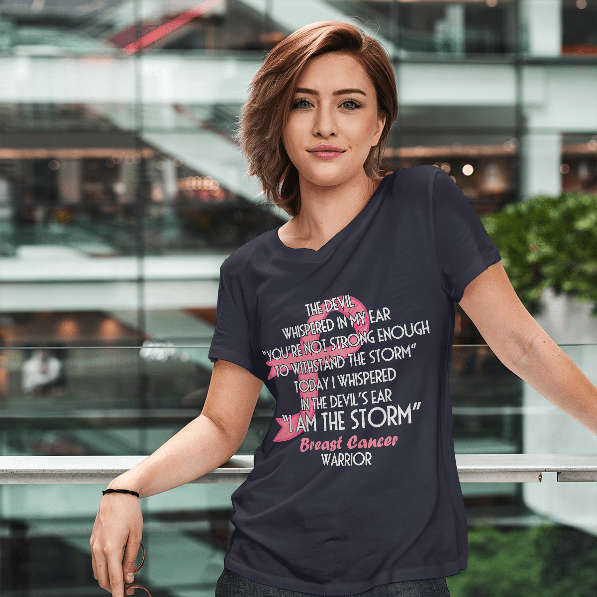 The Devil Whispered In My Ear For Cancer Warriorr,Breast Cancer Support Shirt, Breast Cancer Awareness Gift