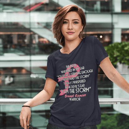 The Devil Whispered In My Ear For Cancer Warriorr,Breast Cancer Support Shirt, Breast Cancer Awareness Gift