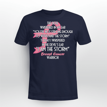 The Devil Whispered In My Ear , Breast Cancer Awareness T-Shirt, Special Gift for Breast Cancer Warrior