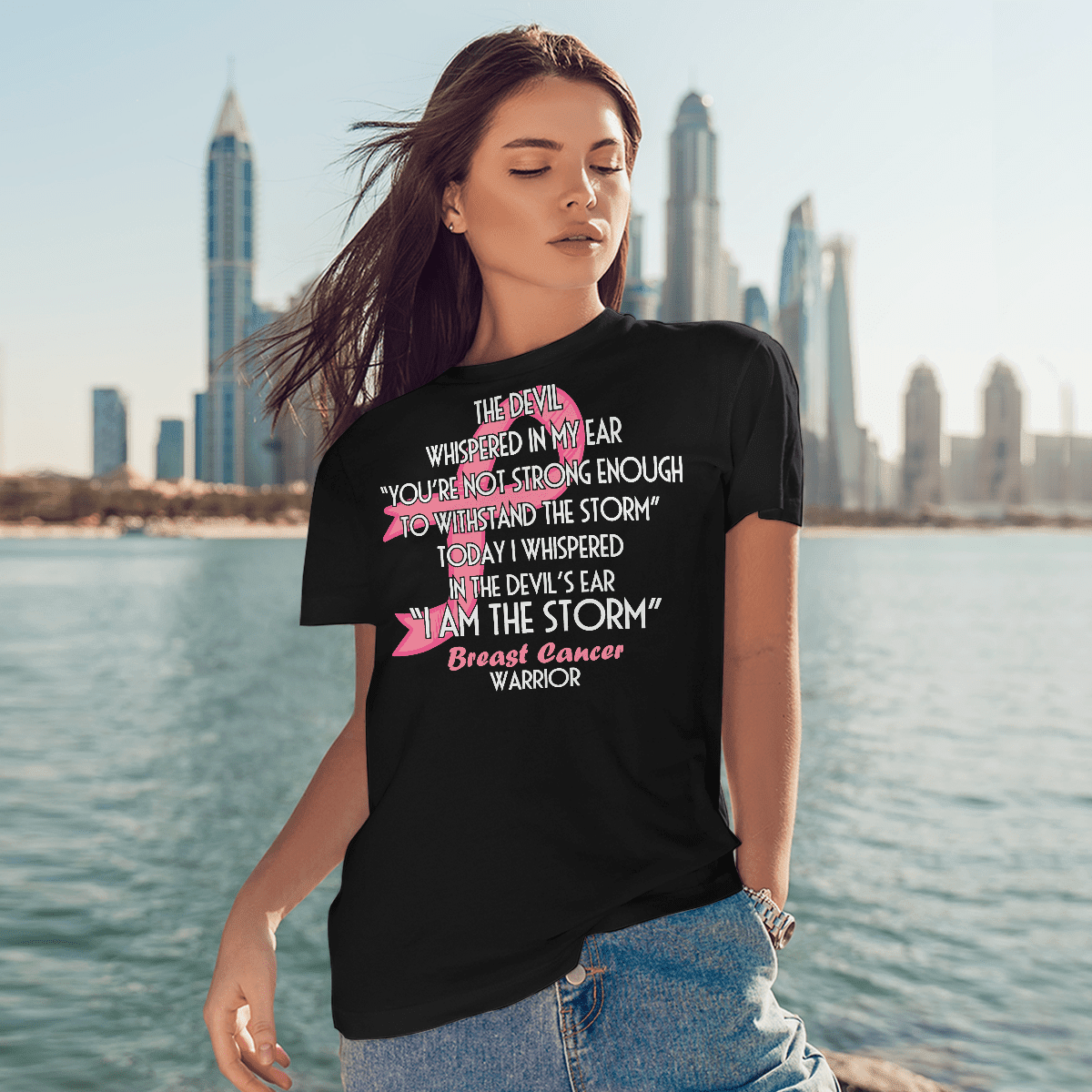 The Devil Whispered In My Ear For Cancer Warriorr,Breast Cancer Support Shirt, Breast Cancer Awareness Gift