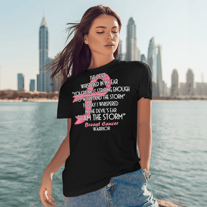 The Devil Whispered In My Ear For Cancer Warriorr,Breast Cancer Support Shirt, Breast Cancer Awareness Gift