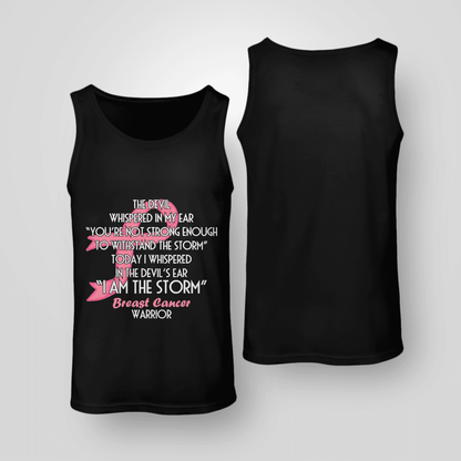 The Devil Whispered In My Ear , Breast Cancer Awareness T-Shirt, Special Gift for Breast Cancer Warrior