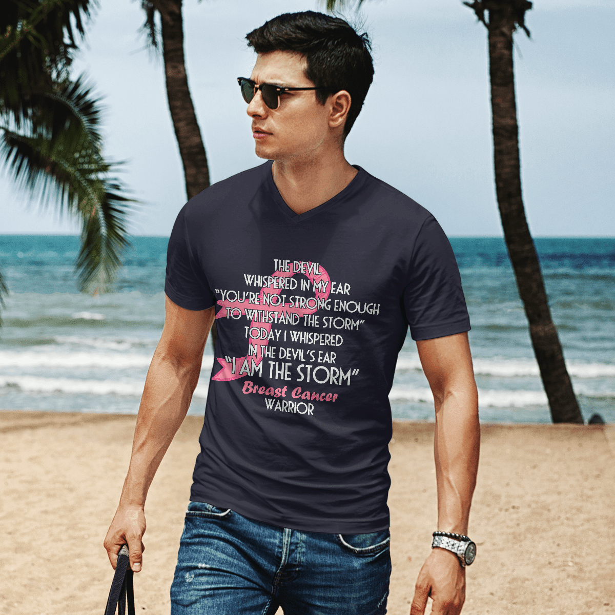 The Devil Whispered In My Ear For Cancer Warriorr,Breast Cancer Support Shirt, Breast Cancer Awareness Gift