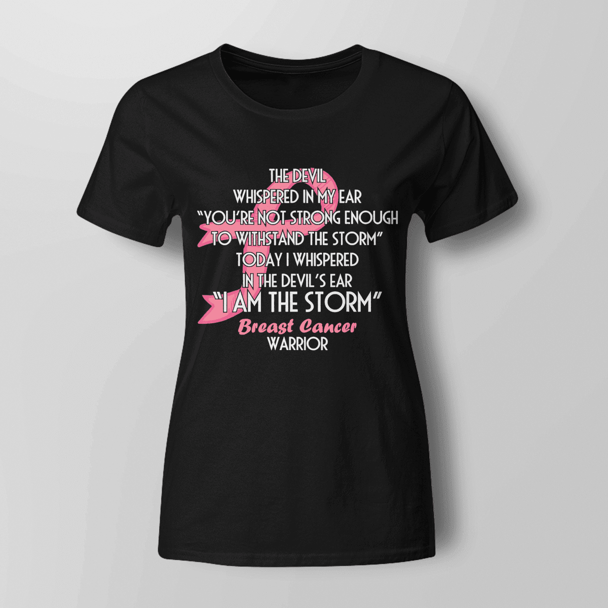 The Devil Whispered In My Ear For Cancer Warriorr,Breast Cancer Support Shirt, Breast Cancer Awareness Gift
