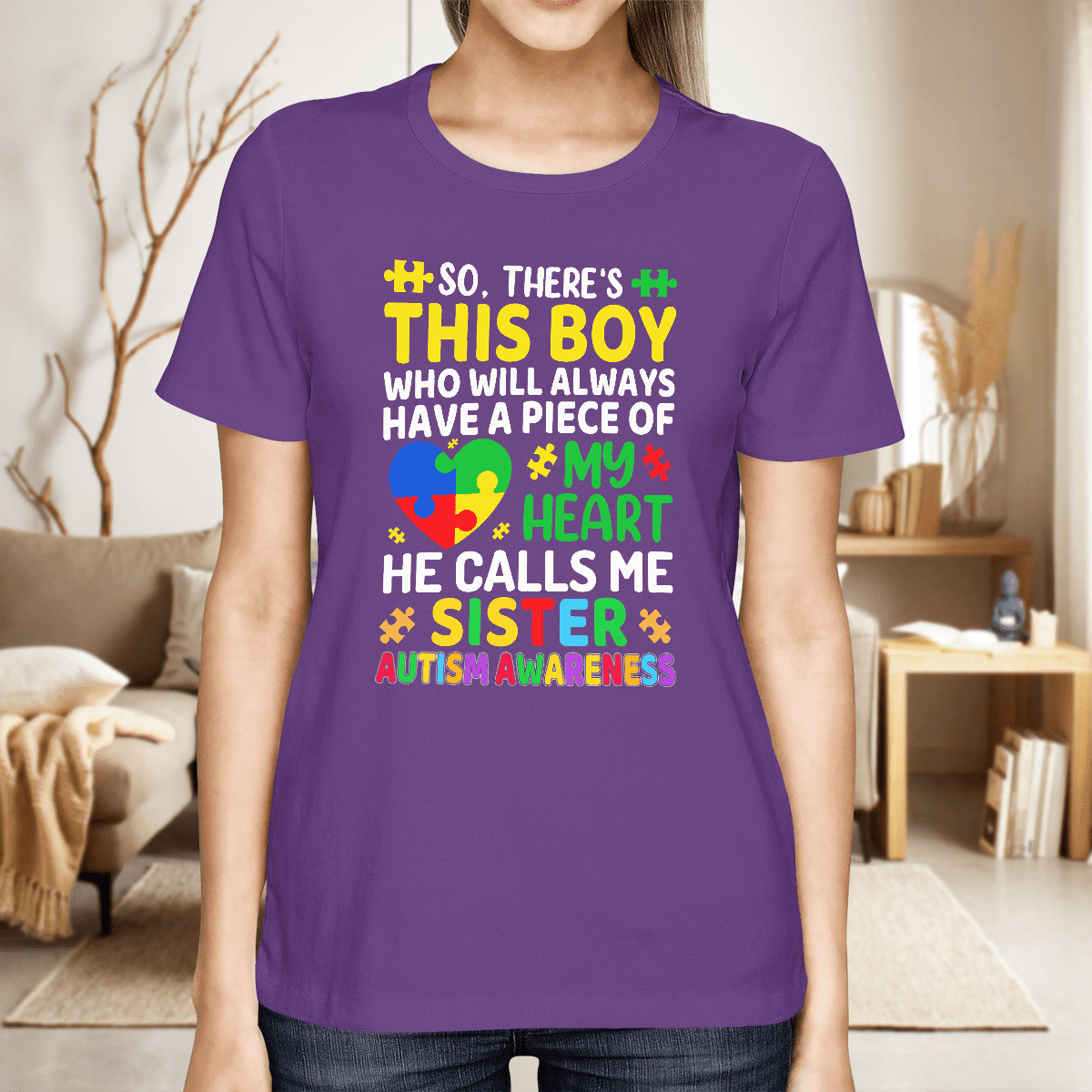 Autism Sister The Autism T-Shirt, Gift for People with Depression,