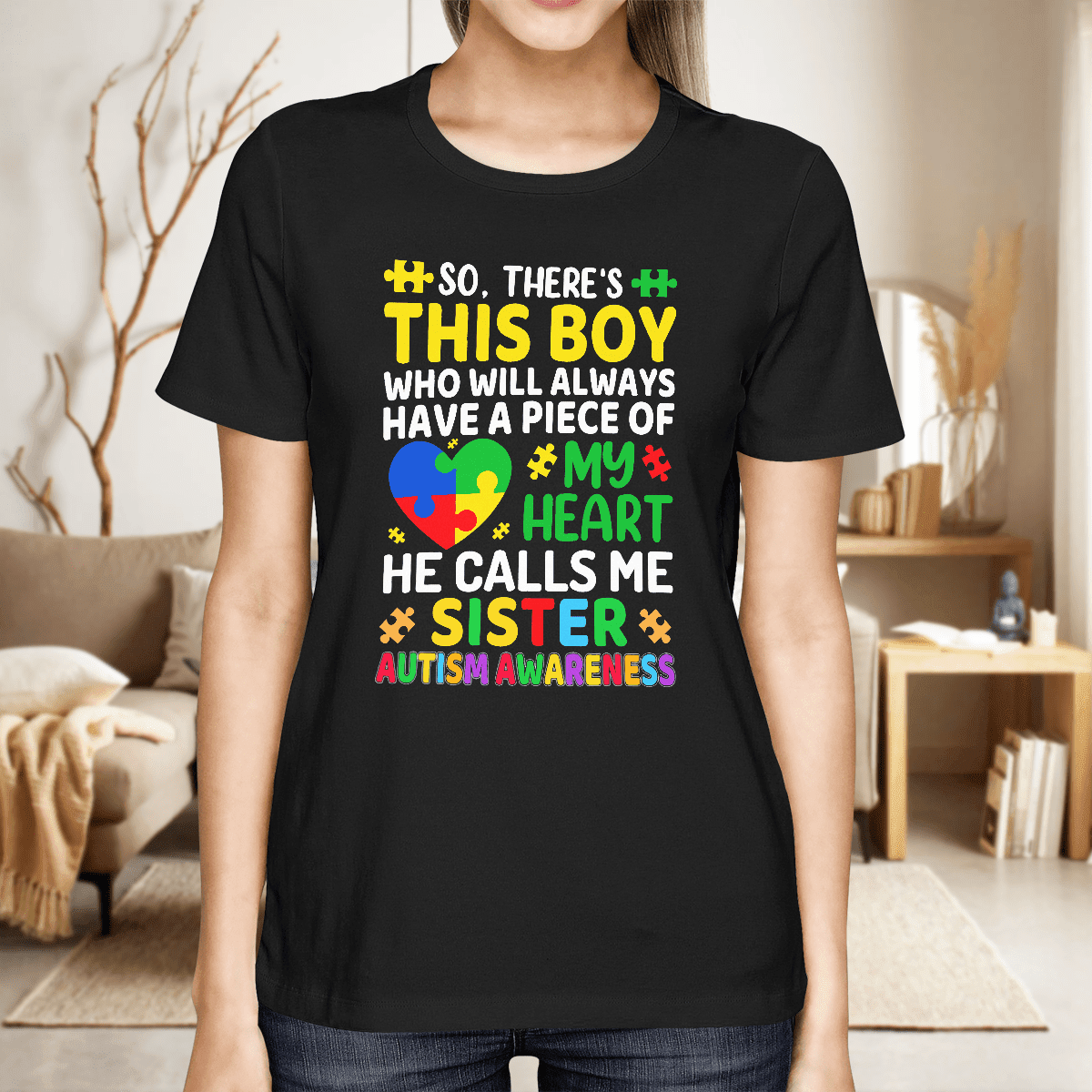 Autism Sister The Autism T-Shirt, Gift for People with Depression,