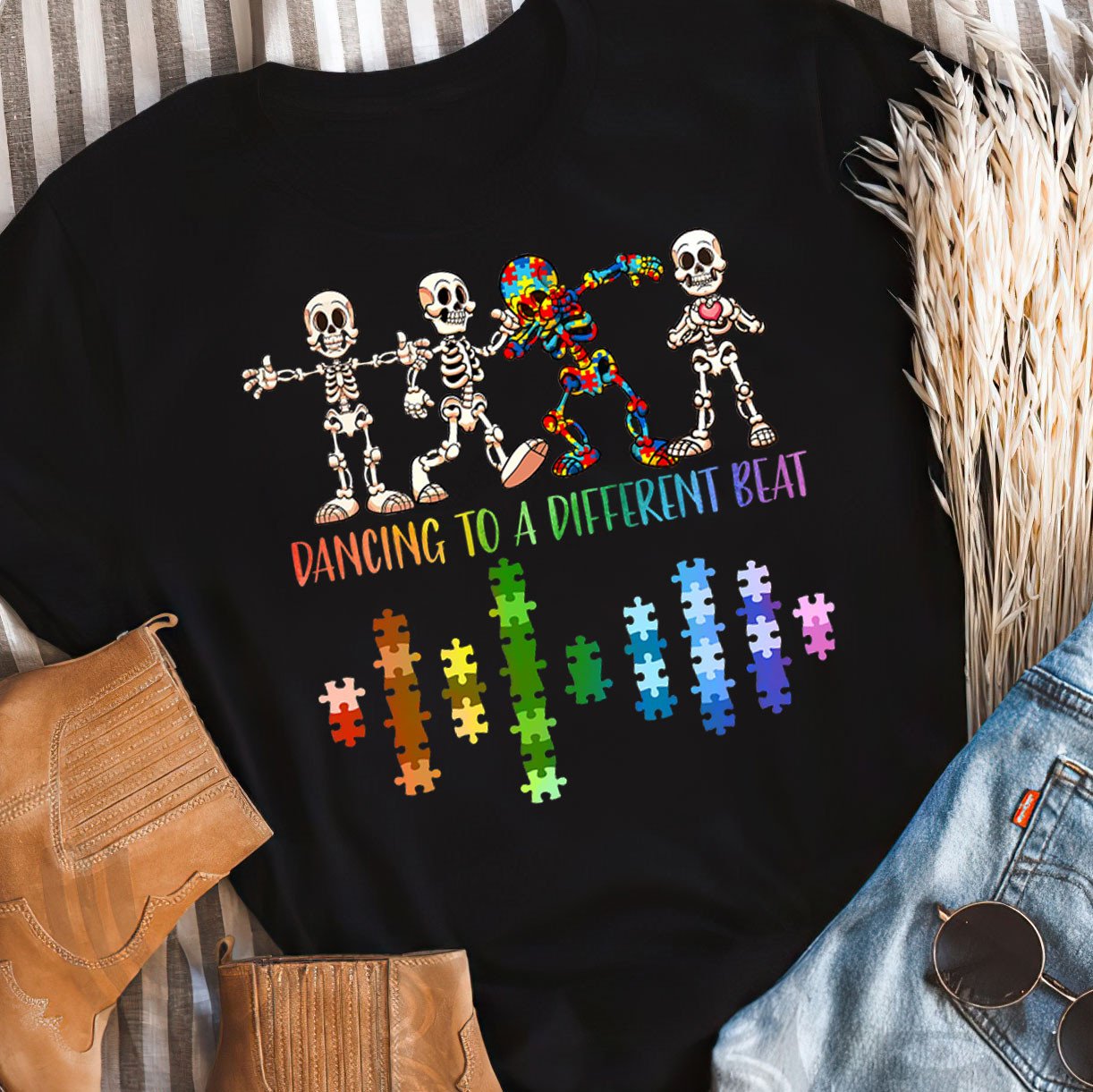 Dancing To A Different Beat 2318 The Autism T-Shirt, Gift for People with Depression,